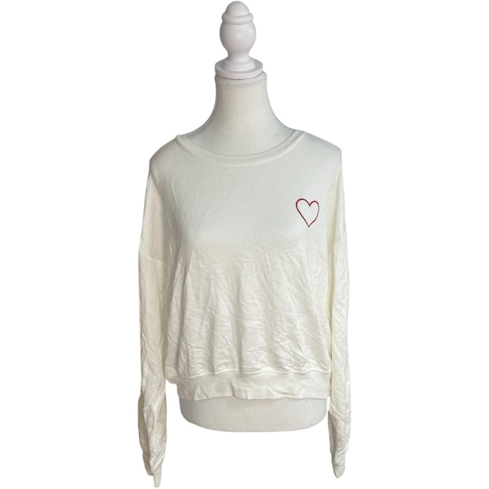 Happily Grey Heart Sweatshirt White